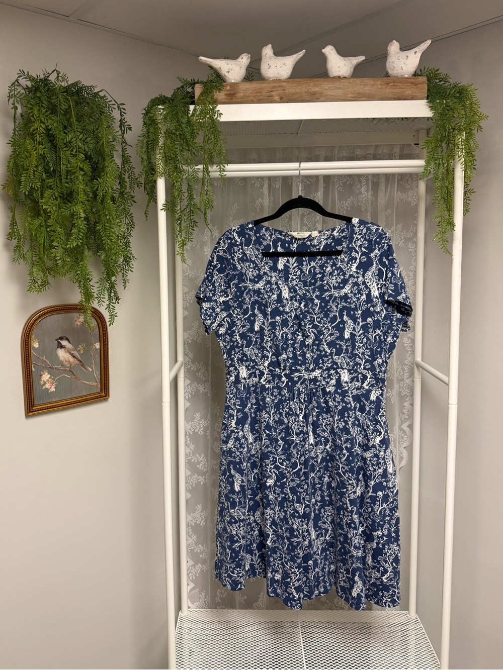 Mountain Warehouse Dark Blue Bird Pattern 
UV Protection Dress Pockets - Size 14
